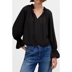 Madewell Long Sleeve Tie Neck Blouse